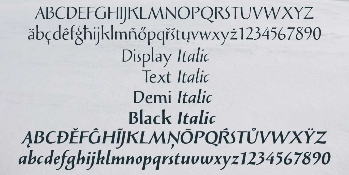 Пример шрифта Solveig Display Italic